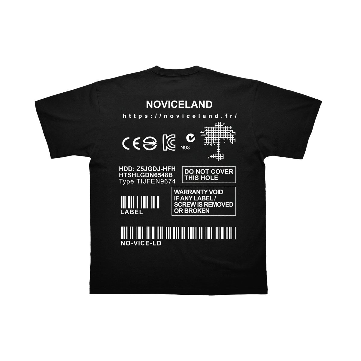 T-shirt Noviceland - Code barre noir
